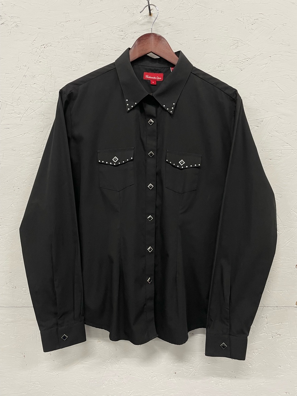 Vintage Panhandle Slim Rhinestone Western Rodeo Shirt, Size XL, Black